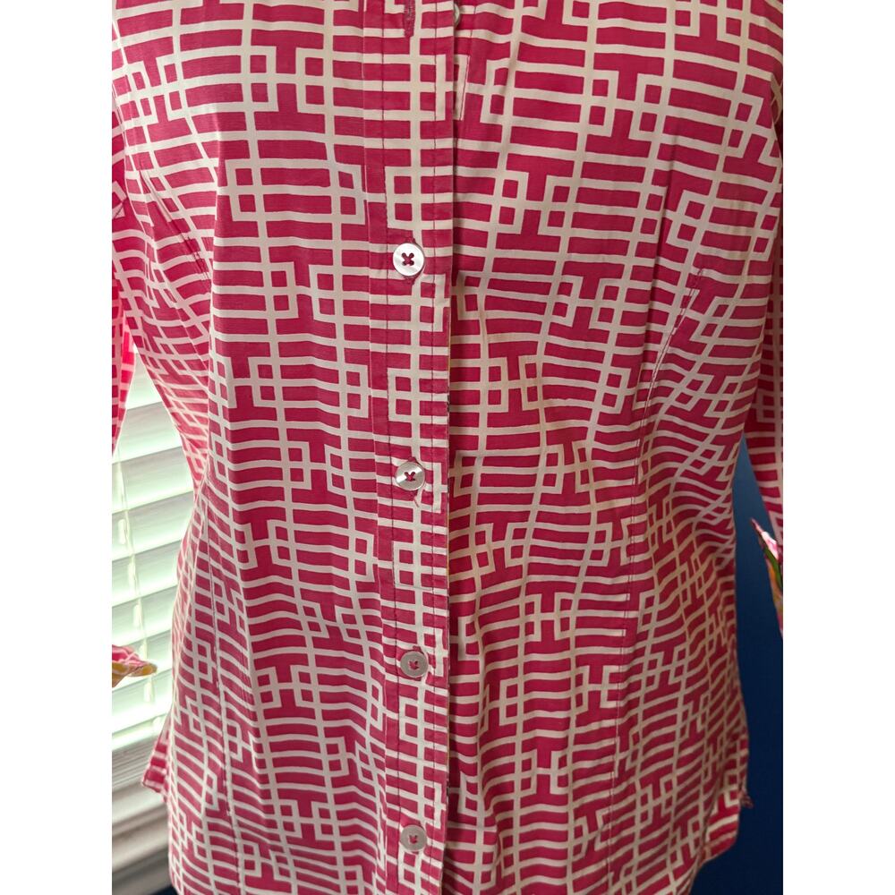 Tizzie Button‑Front Vibrant Geometric & Contrast Cuff Detail - Picture 5 of 9